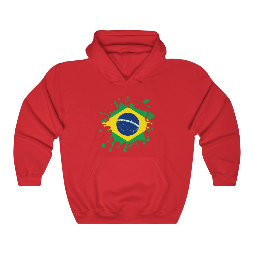 Brazil Splat Flag Hoodie Sweatshirt - Unisex