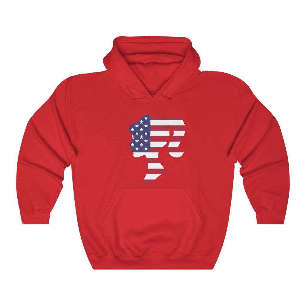 United States of America Girl Flag Hoodie Sweatshirt - Unisex