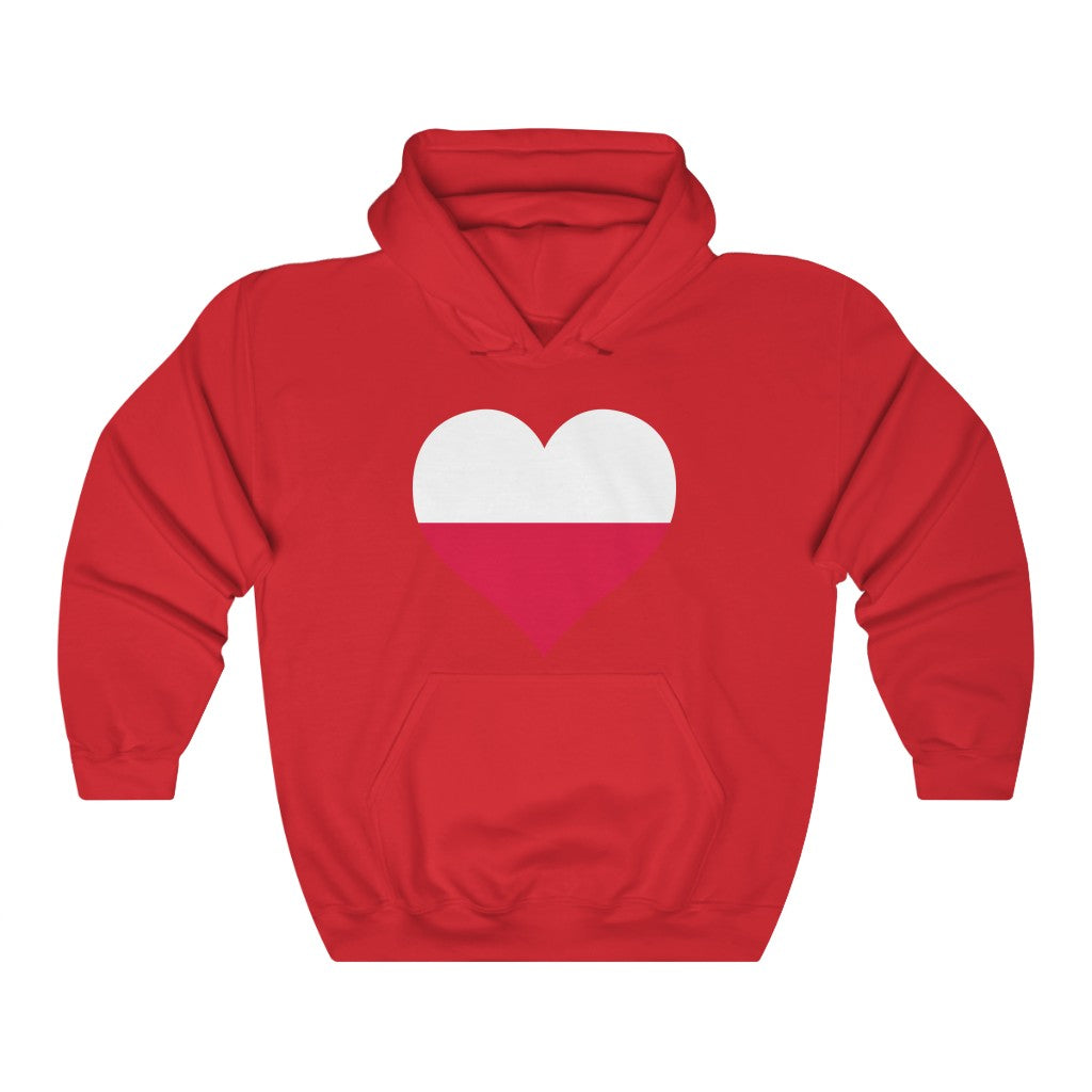 Poland Heart Flag Hoodie Sweatshirt - Unisex