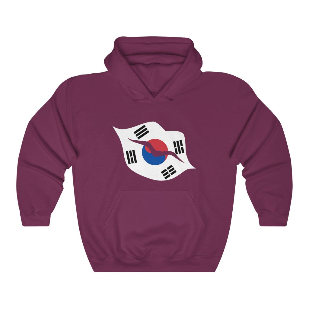 South Korea Lips Flag Hoodie Sweatshirt - Unisex