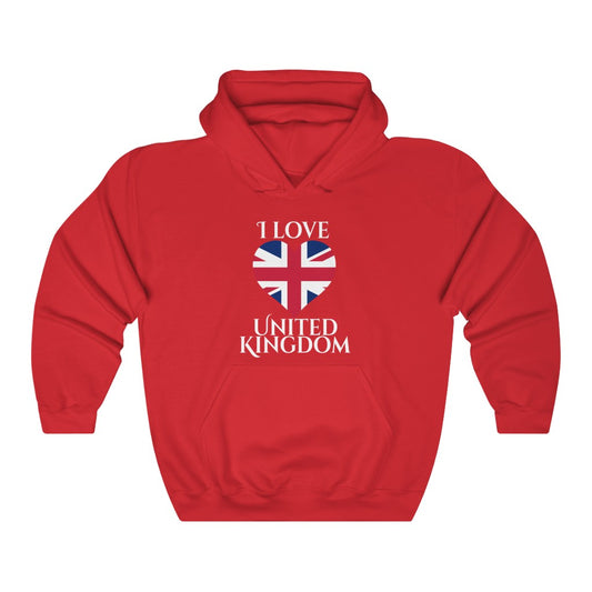 United Kingdom Heart Flag Hoodie Sweatshirt 2 - Unisex