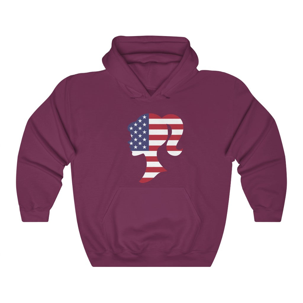 United States of America Girl Flag Hoodie Sweatshirt - Unisex