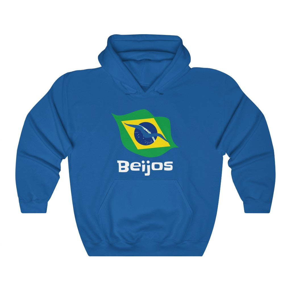 Brazil (Beijos) Lips Flag Hooded Sweatshirt 2 - Unisex