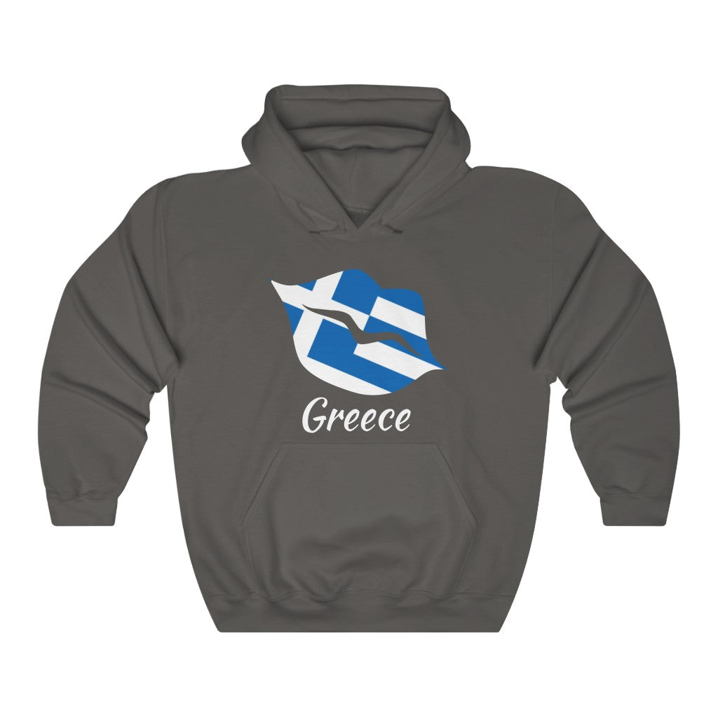 Greece Lips Flag Hoodie Sweatshirt 2 - Unisex