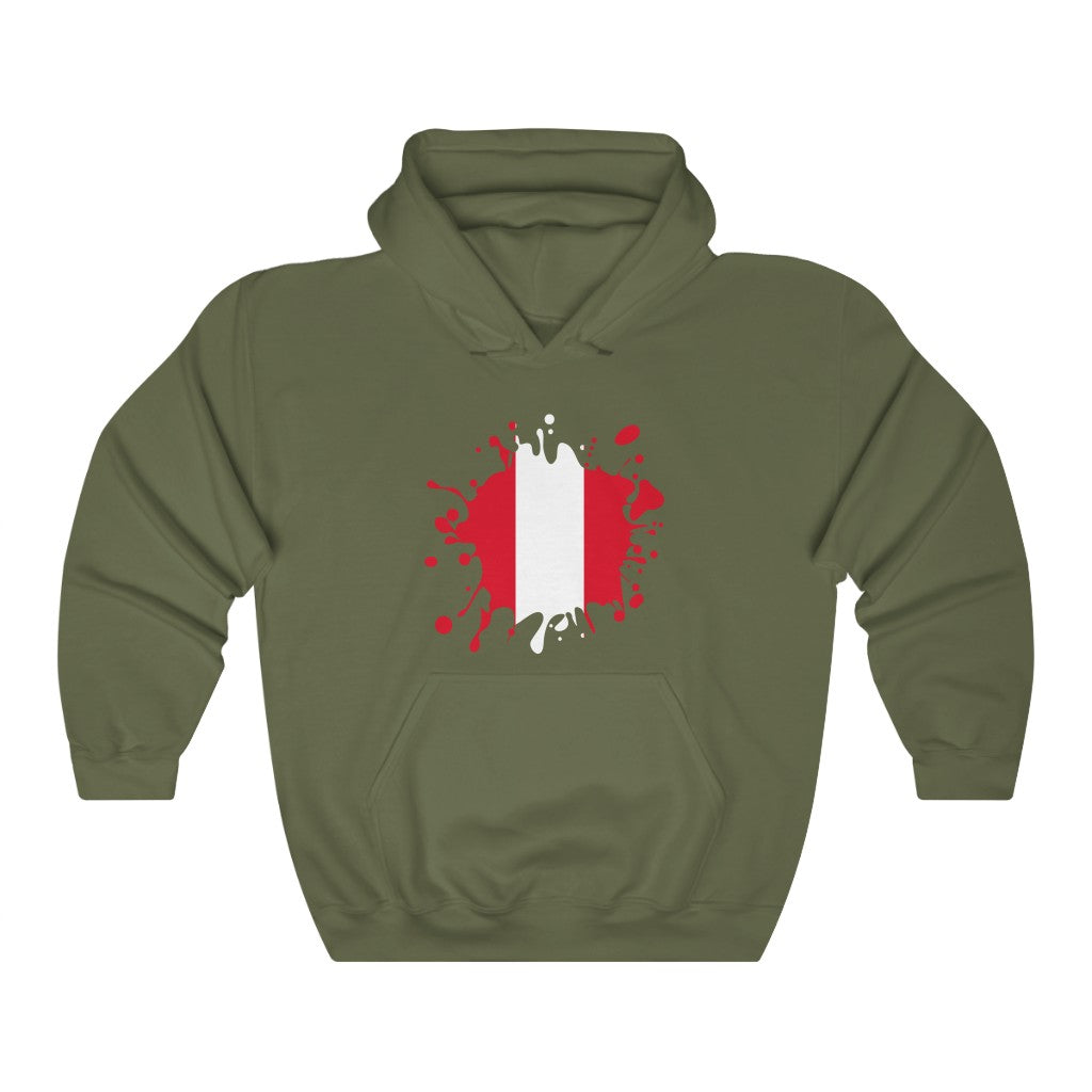 Peru Splat Flag Hoodie Sweatshirt - Unisex