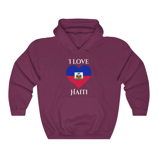 Haiti Heart Flag Hoodie Sweatshirt 2 - Unisex