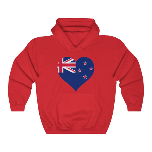 New Zealand Heart Flag Hoodie Sweatshirt - Unisex