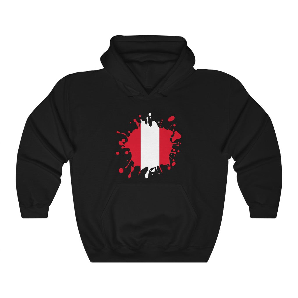 Peru Splat Flag Hoodie Sweatshirt - Unisex