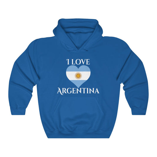 Argentina Heart Flag Hoodie Sweatshirt 2 - Unisex