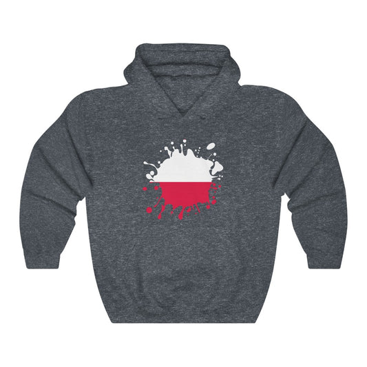 Poland Splat Flag Hoodie Sweatshirt - Unisex