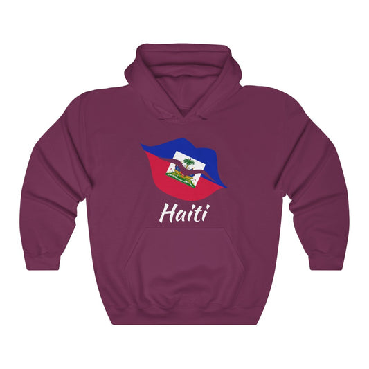 Haiti Lips Flag Hoodie Sweatshirt 2 - Unisex