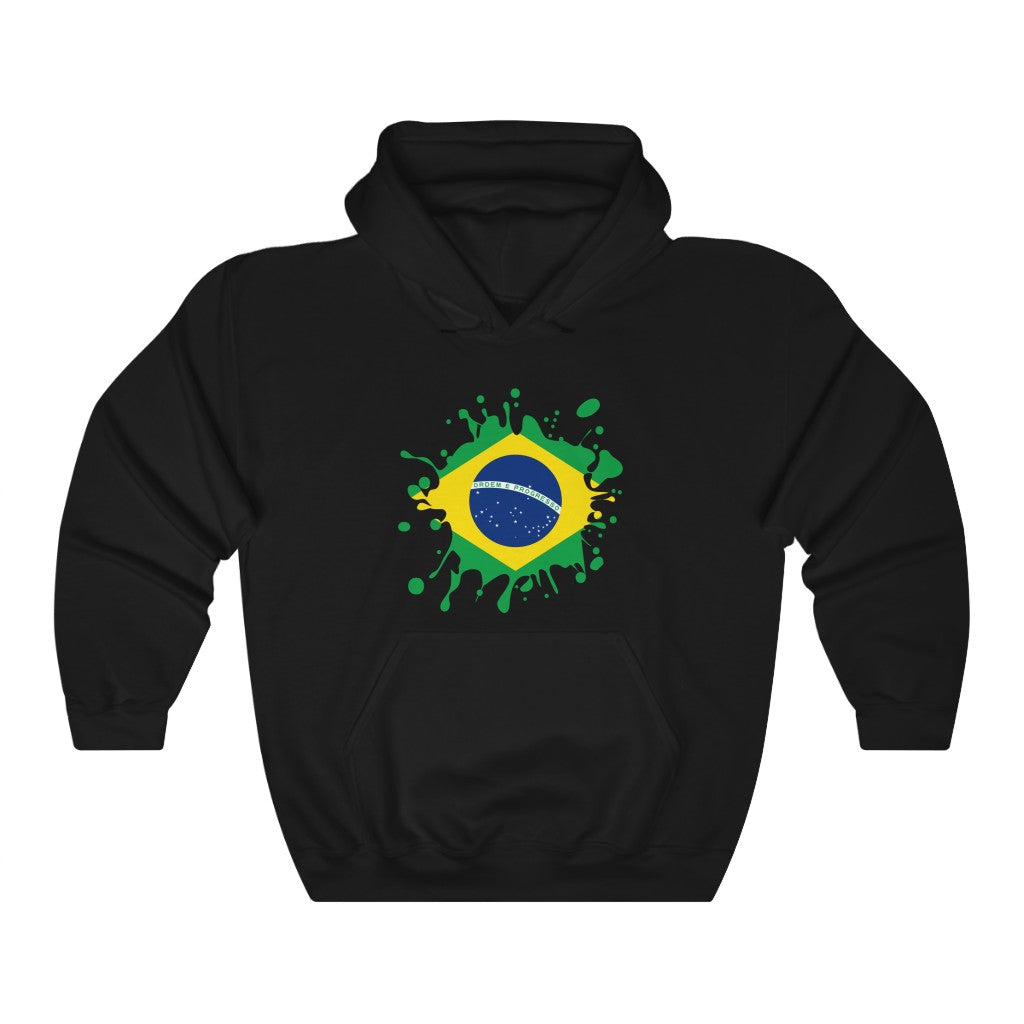 Brazil Splat Flag Hoodie Sweatshirt - Unisex