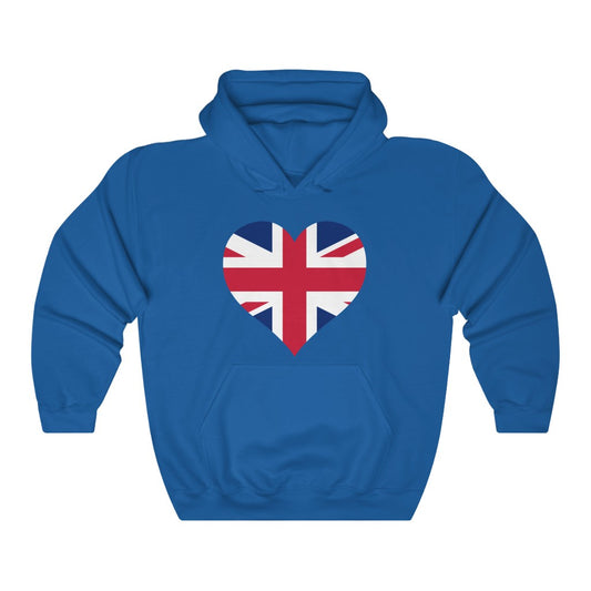 United Kingdom Heart Flag Hoodie Sweatshirt - Unisex