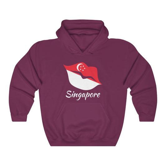 Singapore Lips Flag Hoodie Sweatshirt 2 - Unisex