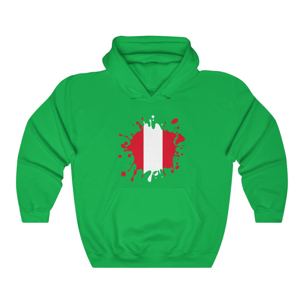 Peru Splat Flag Hoodie Sweatshirt - Unisex