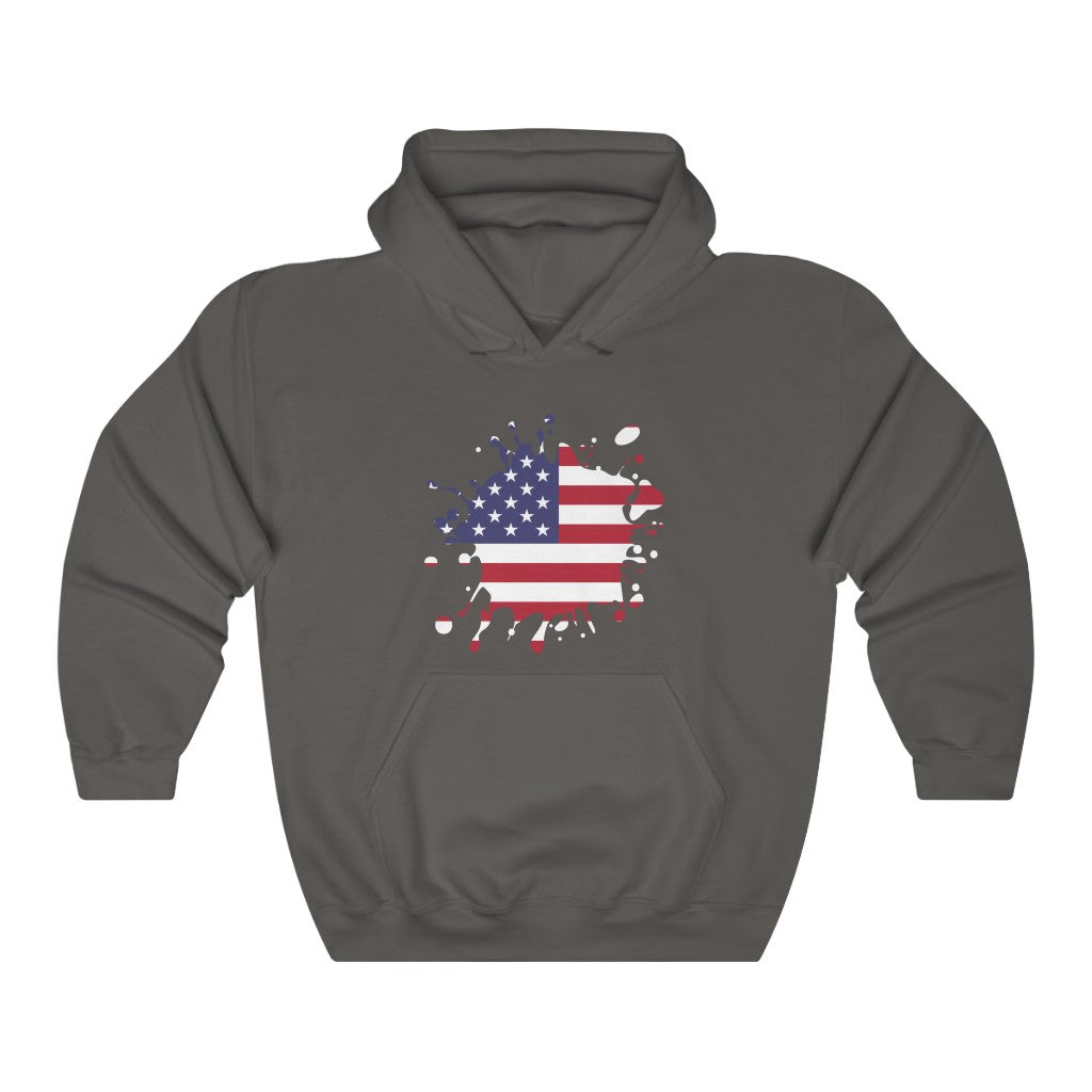 United States of America Splat Flag Hoodie Sweatshirt - Unisex