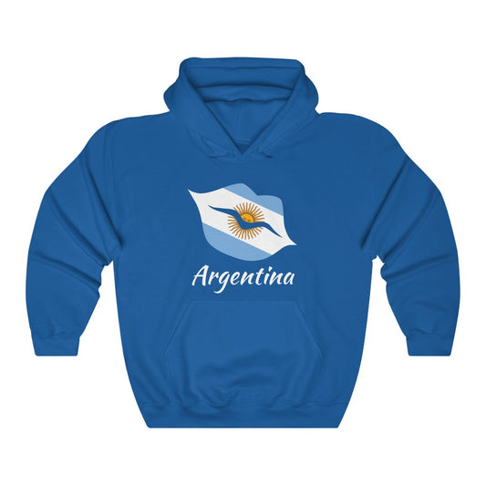 Argentina Lips Flag Hoodie Sweatshirt 2 - Unisex