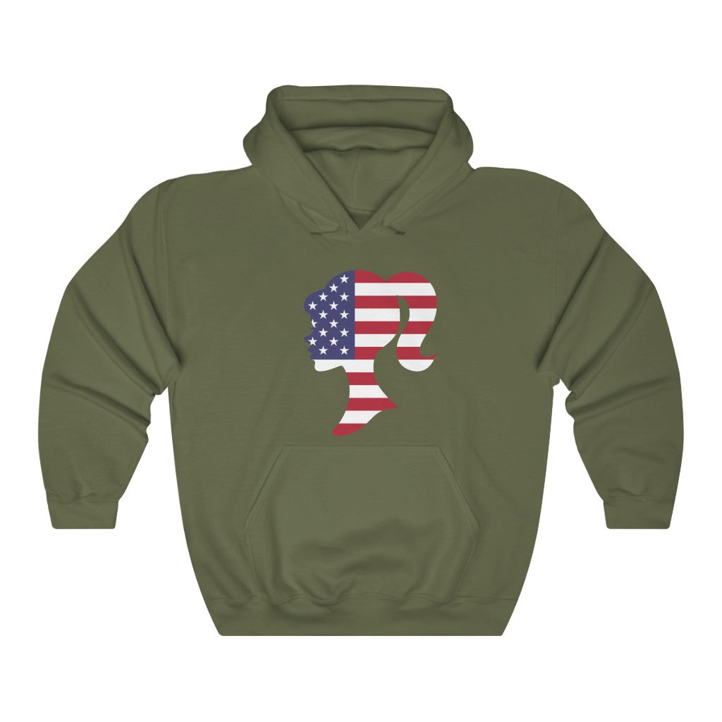United States of America Girl Flag Hoodie Sweatshirt - Unisex