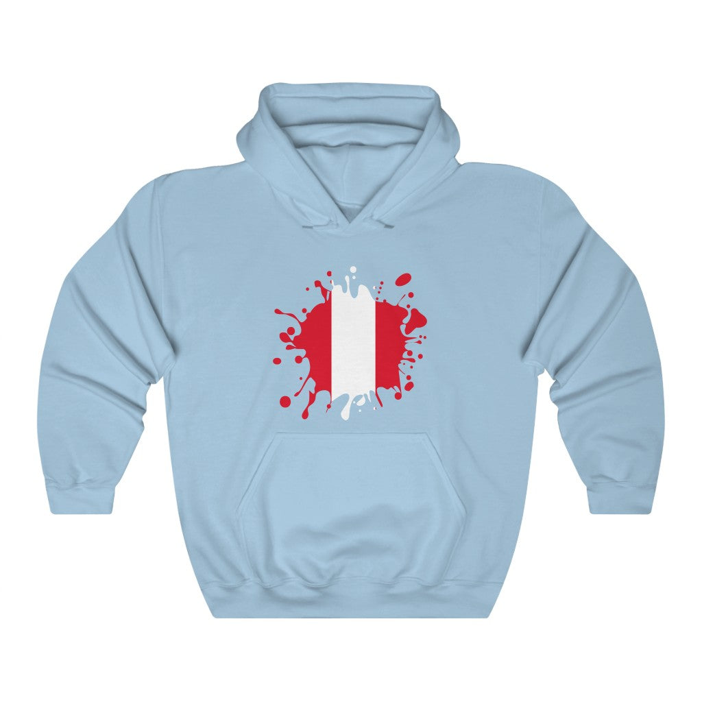 Peru Splat Flag Hoodie Sweatshirt - Unisex