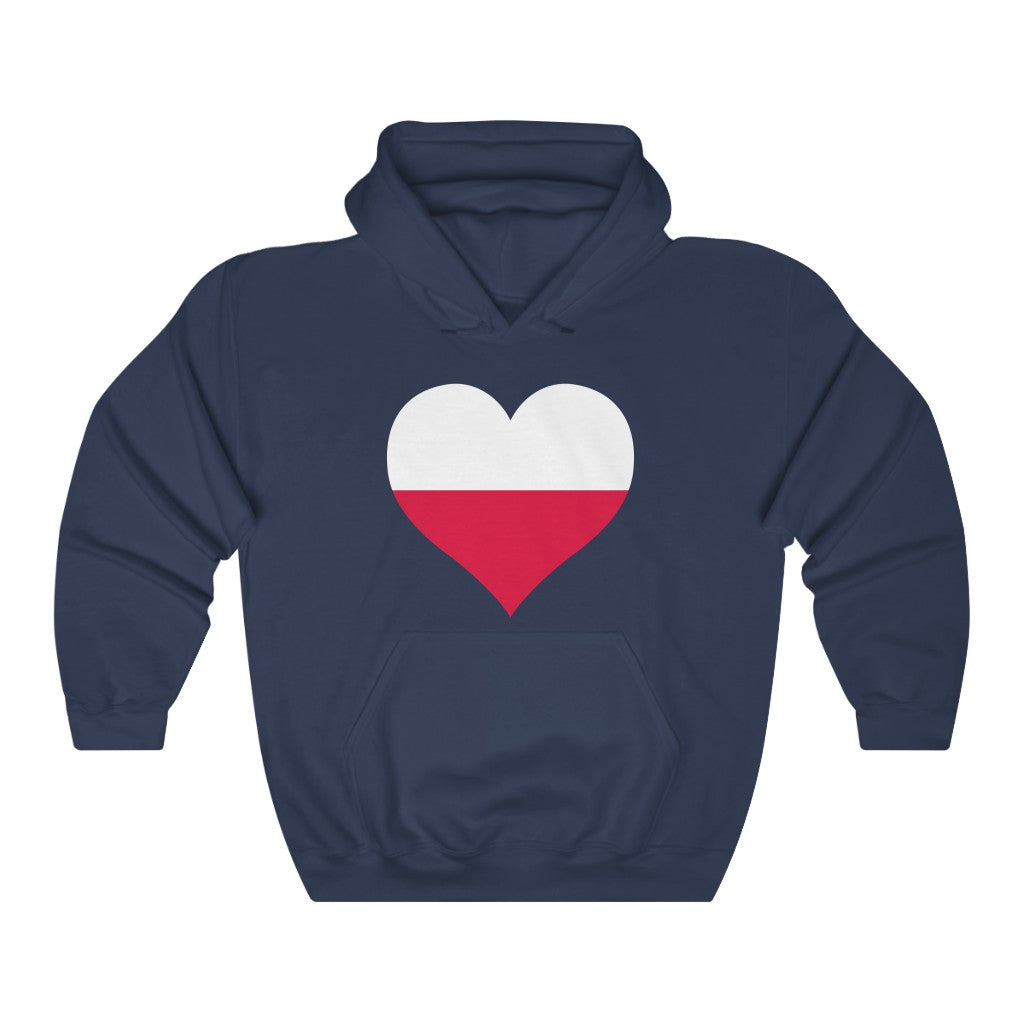Poland Heart Flag Hoodie Sweatshirt - Unisex
