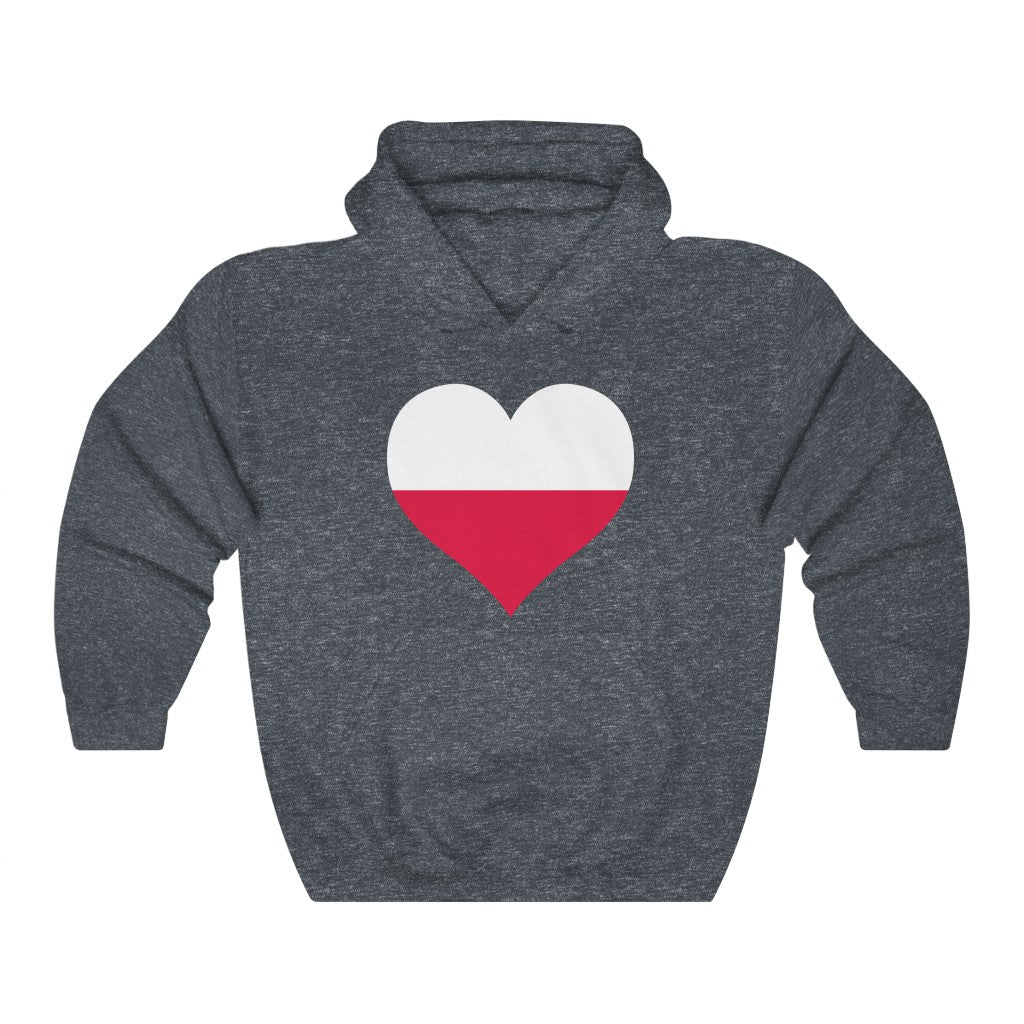 Poland Heart Flag Hoodie Sweatshirt - Unisex