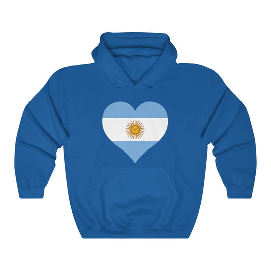 Argentina Heart Flag Hoodie Sweatshirt - Unisex