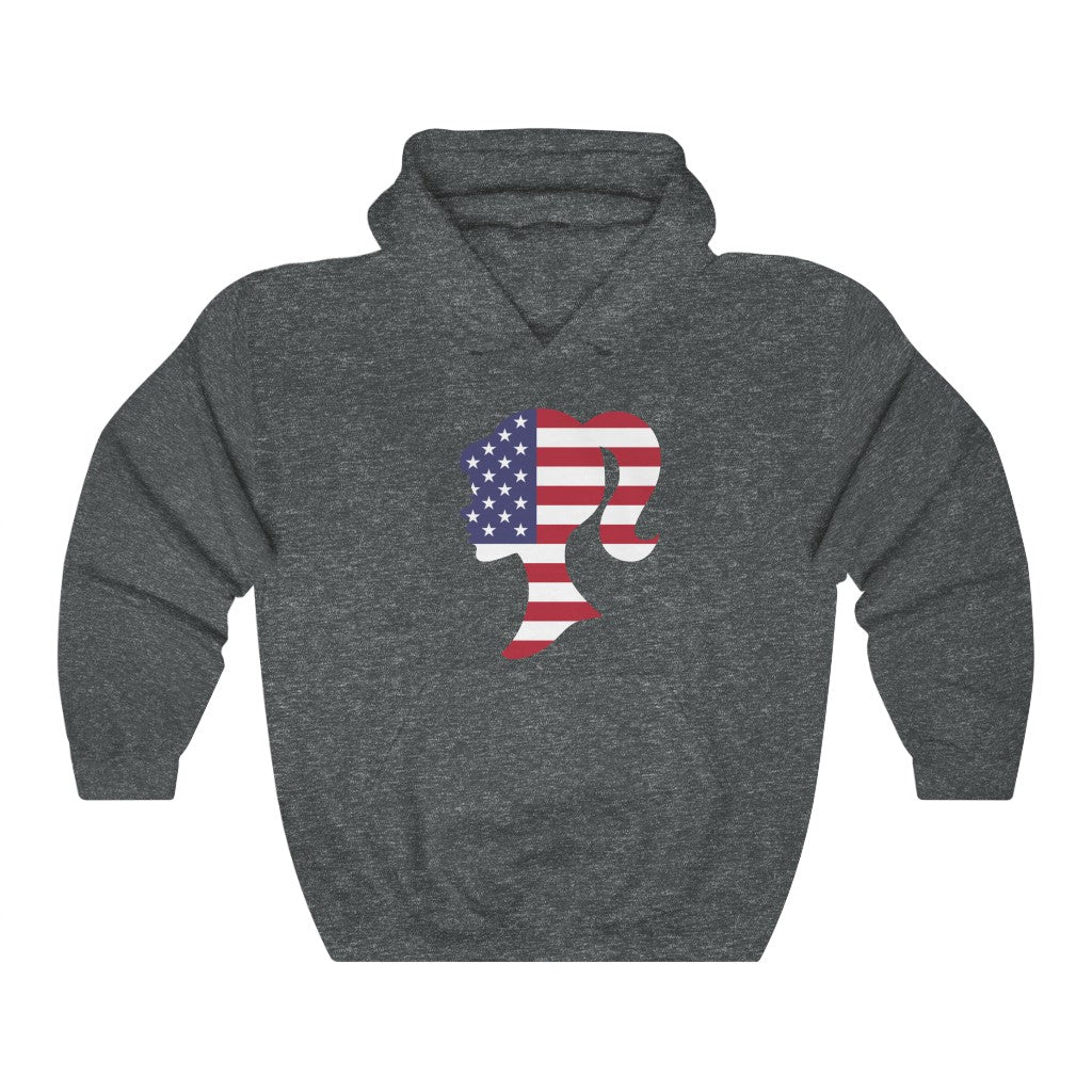 United States of America Girl Flag Hoodie Sweatshirt - Unisex
