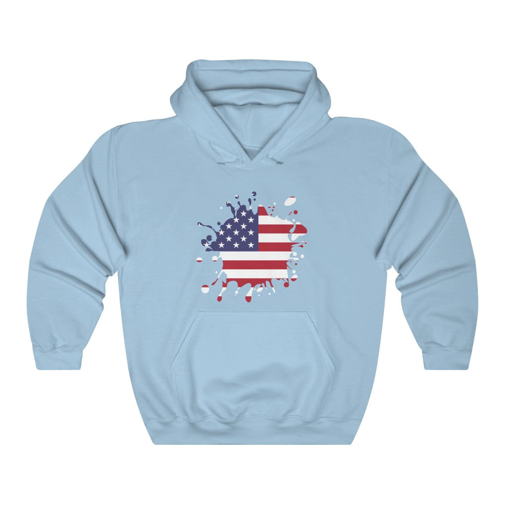 United States of America Splat Flag Hoodie Sweatshirt - Unisex